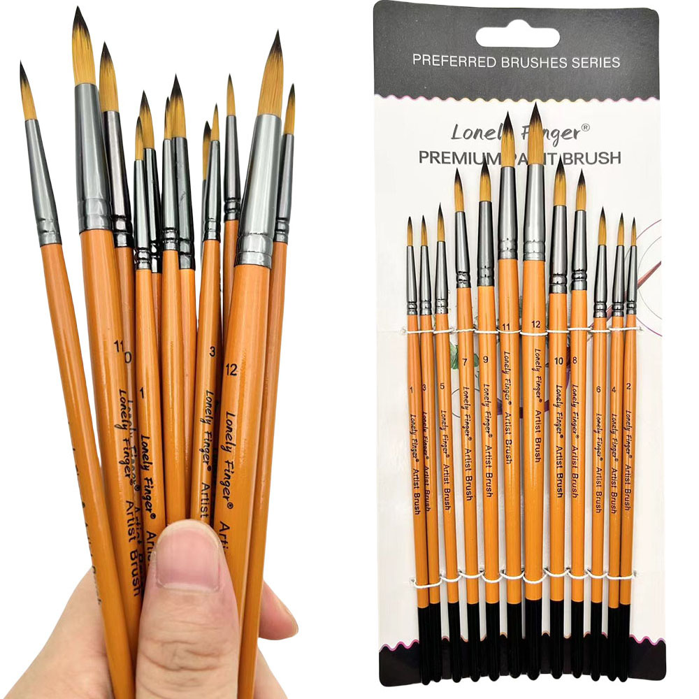 Gouache Paint Set - 12 Uds. Pincel de pintura de